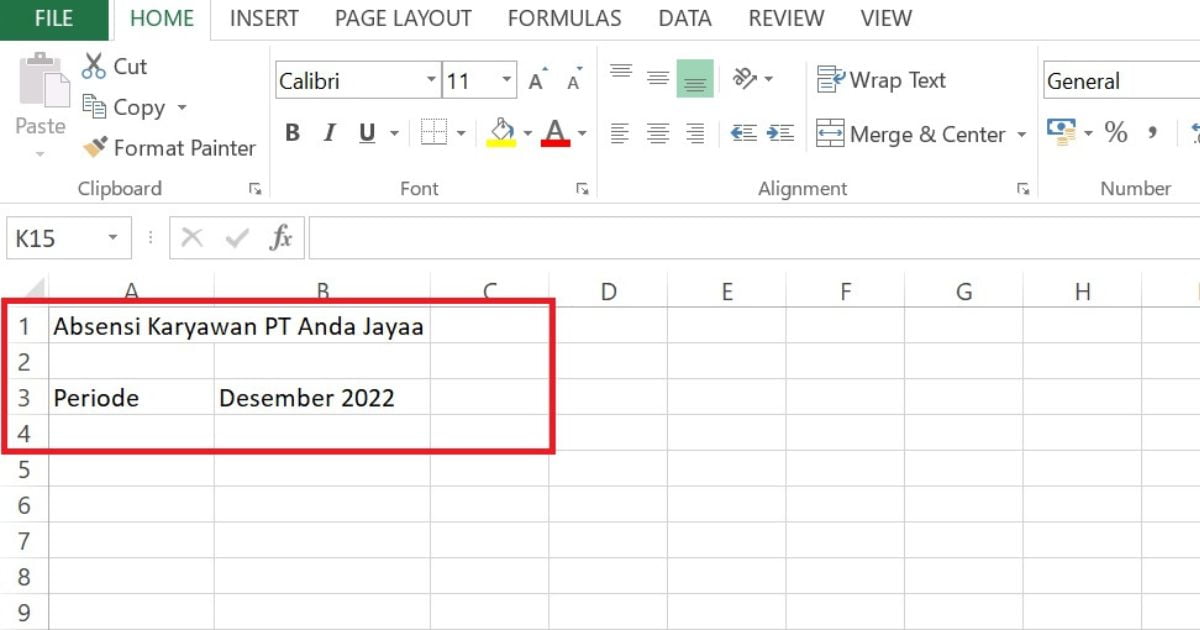 Format Absensi Karyawan Excel
