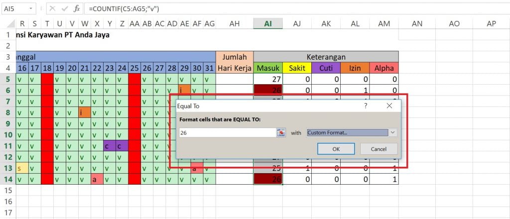 Format Absensi Karyawan Excel