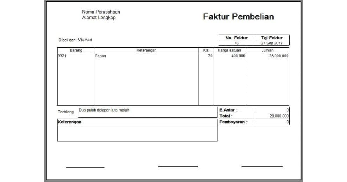 Faktur Sederhana
