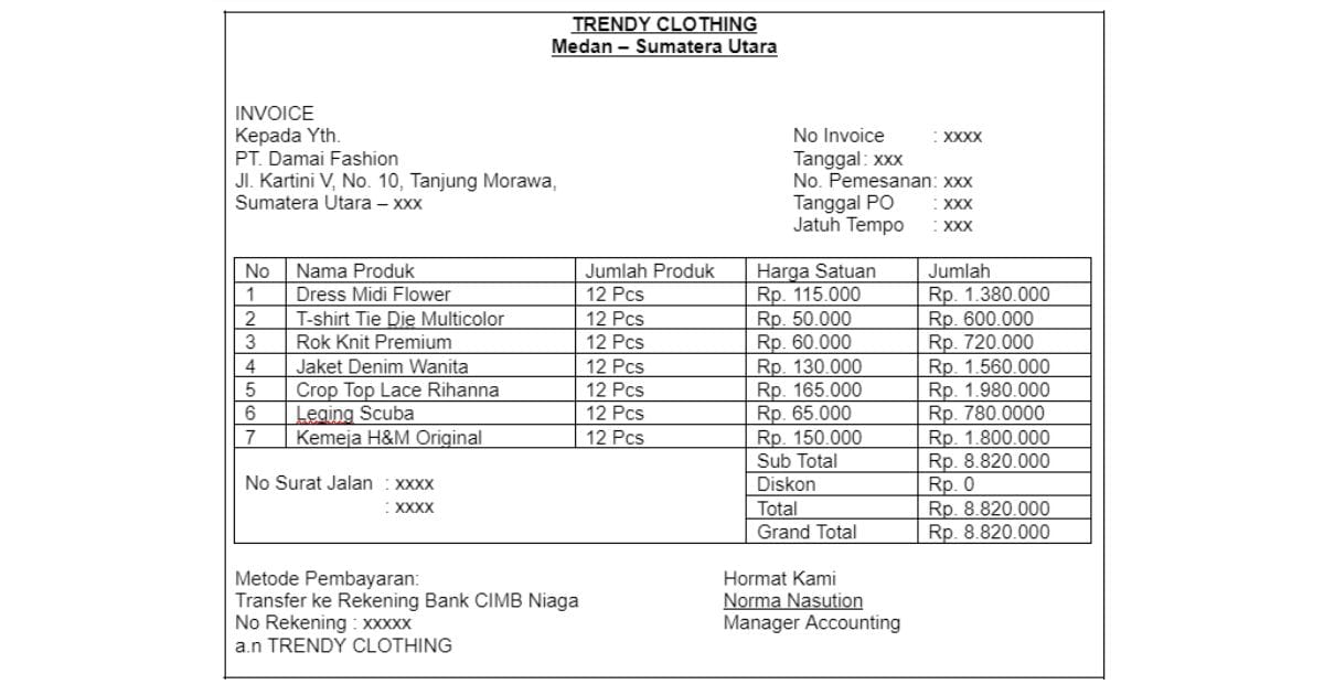 Invoice Penjualan