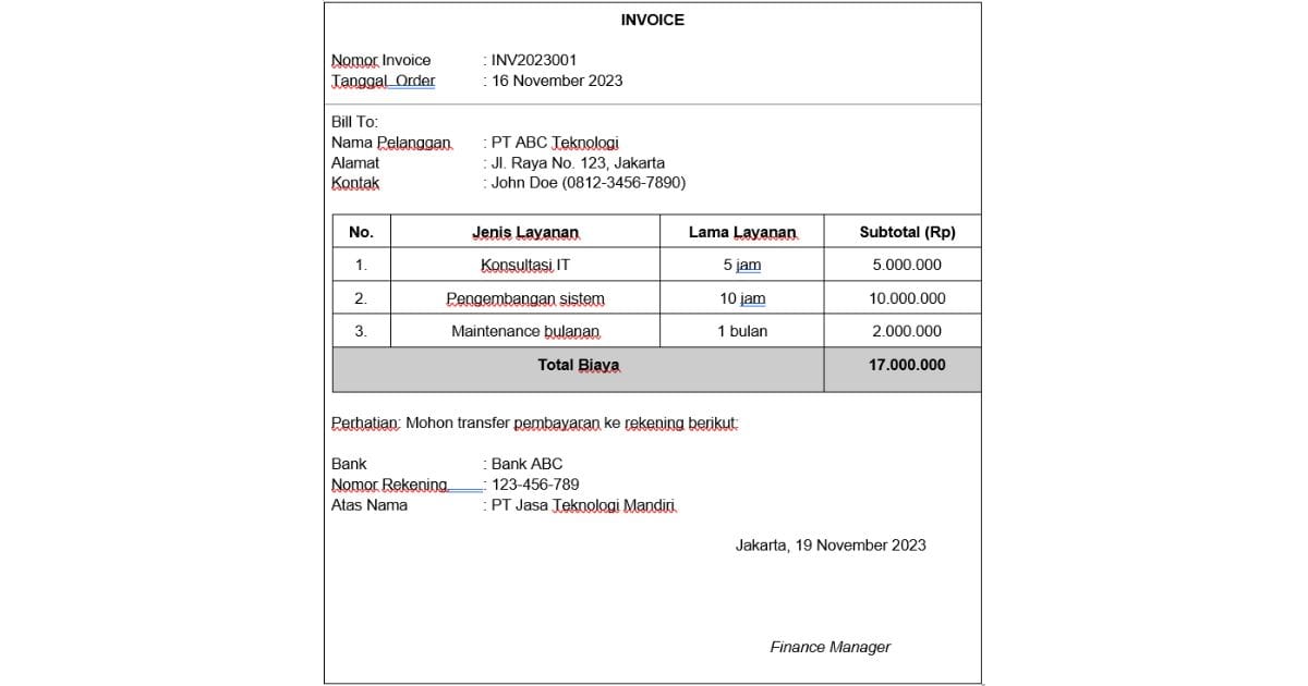 Invoice Sederhana
