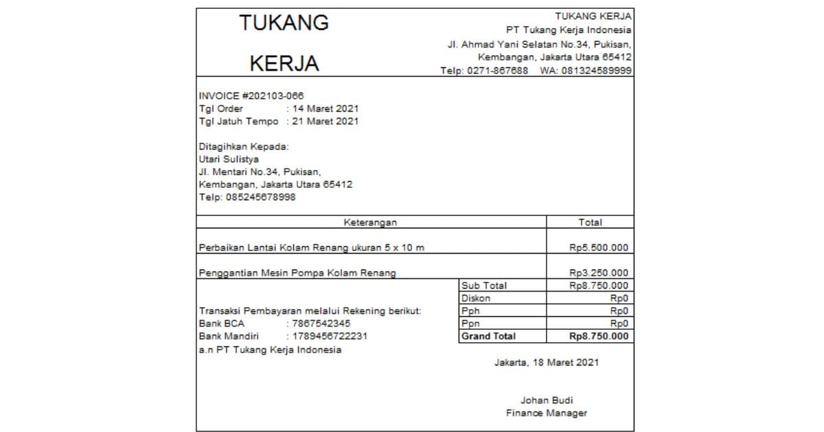 Invoice Jasa
