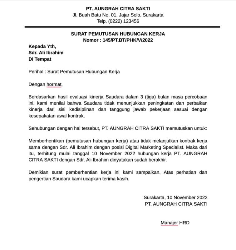 PHK Kinerja