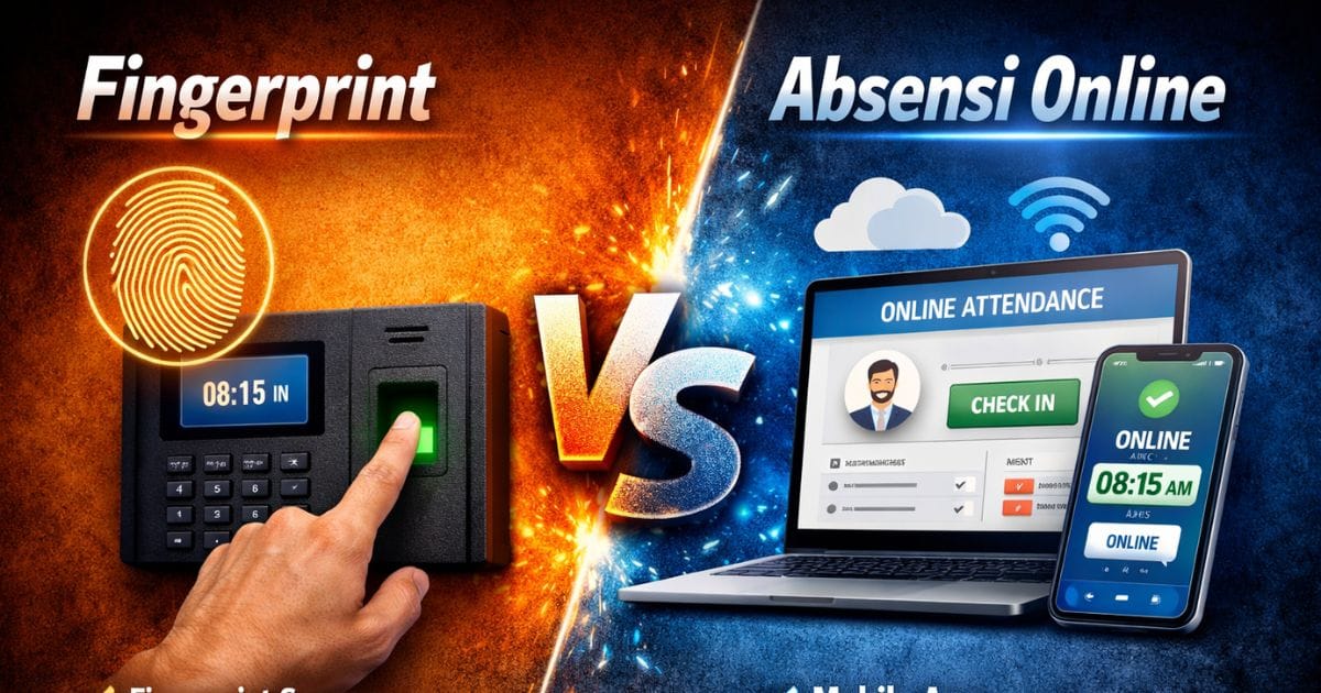 Beda Fingerprint vs Absensi Online