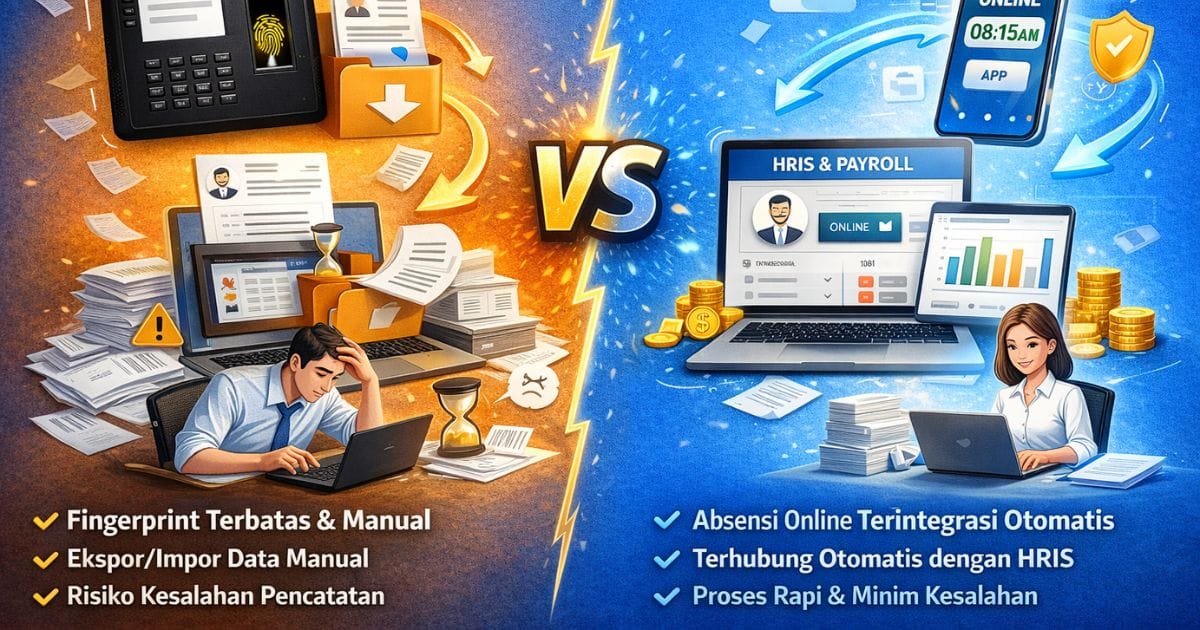 Perbedaan Fingerprint vs Absensi Online