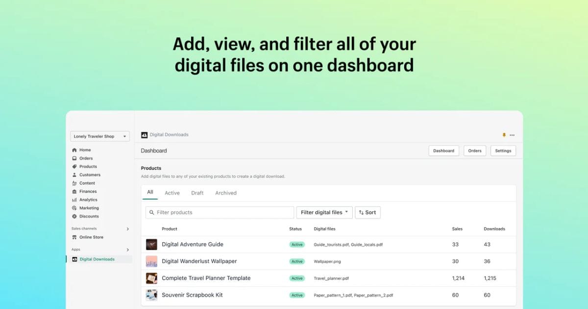 Shopify + Digital Downloads